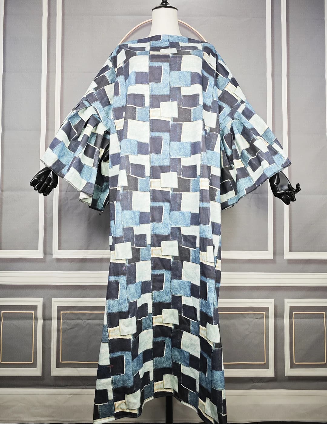 Robe caftan en denim à manches volantées pour femmes, mode africaine, décontracté, Europe, haute qua