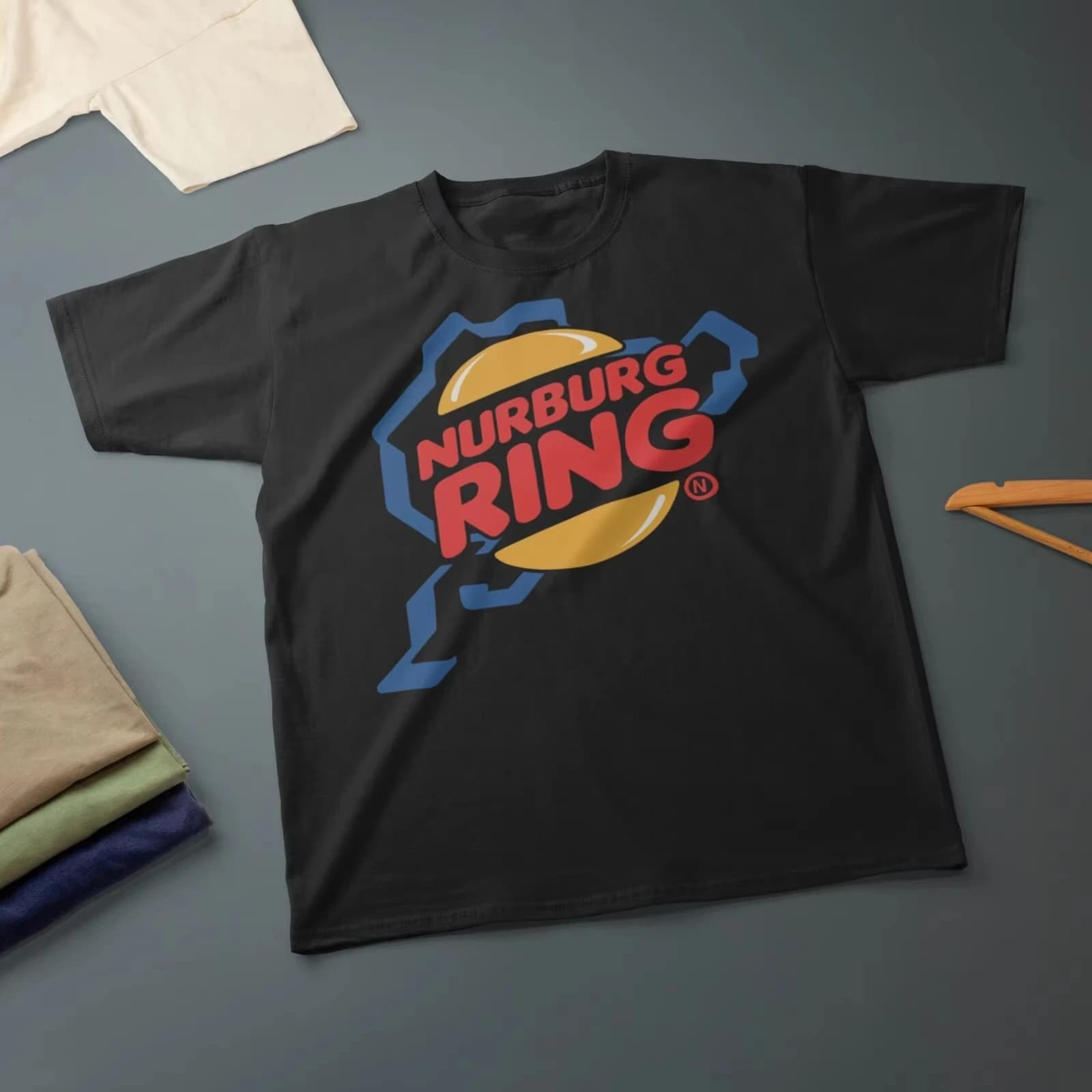 Nouveau T-shirt Burger pour les passionnés de motos et de voitures, style unisexe haut de gamme, pou