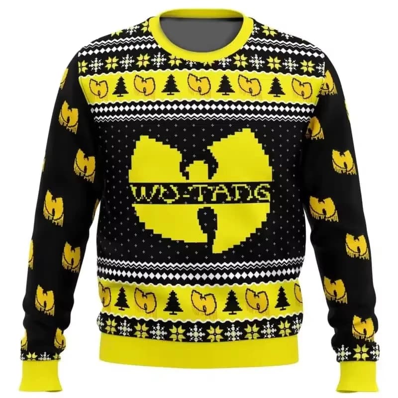 Yah It's Christmas Time Yo Wu Tang Clan Sweat-shirt de Noël laid pour hommes imprimé complet doux co