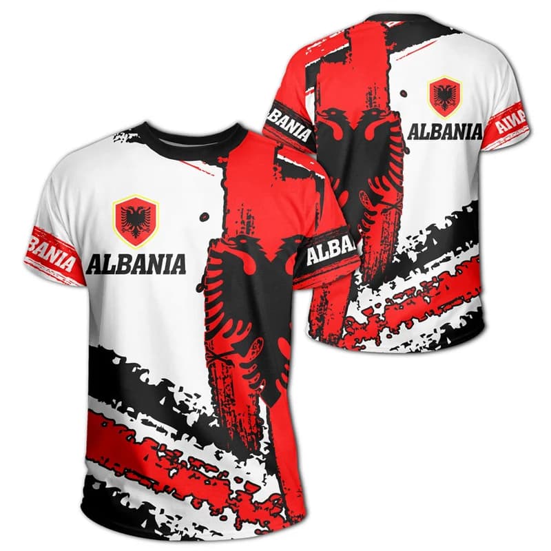 Albania feel-T-shirt graphique avec impression 3D de l'emblème national JA ian, vêtement de sport po