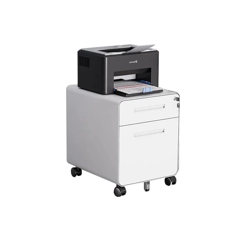 Classeur de bureau, design moderne : classeur en acier à 2-3 tiroirs avec roulettes réglables