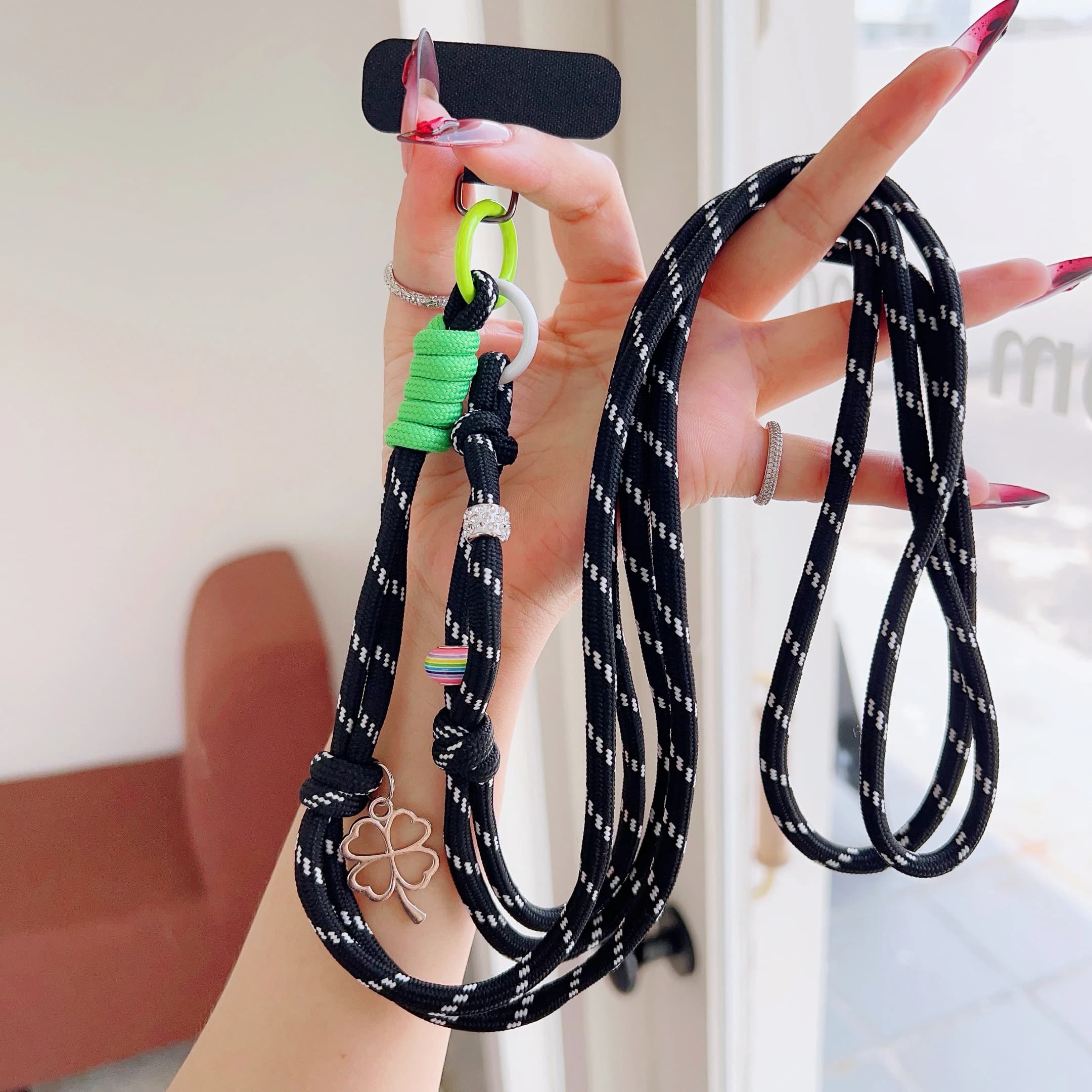 Lanière universelle pour téléphone portable en perles simples, longue corde à bandoulière, lanière d