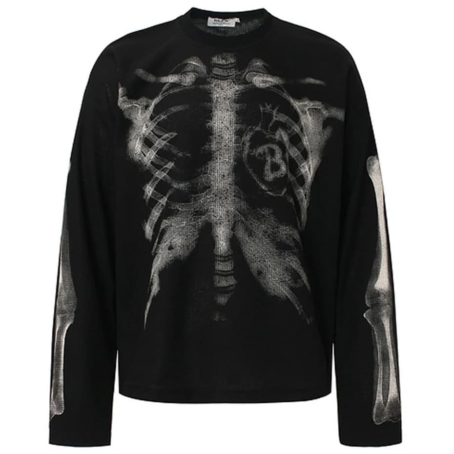 Squelette graphique T-shirts hommes Streetwear Harajuku Hip Hop surdimensionné T-shirts à manches lo