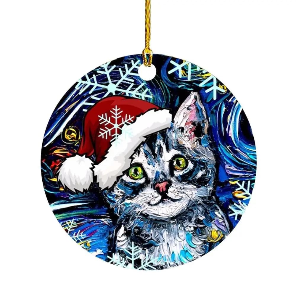 2D noël chat chien avec chapeau pendentif décoratif dessin animé chat arbre de noël suspendus orneme