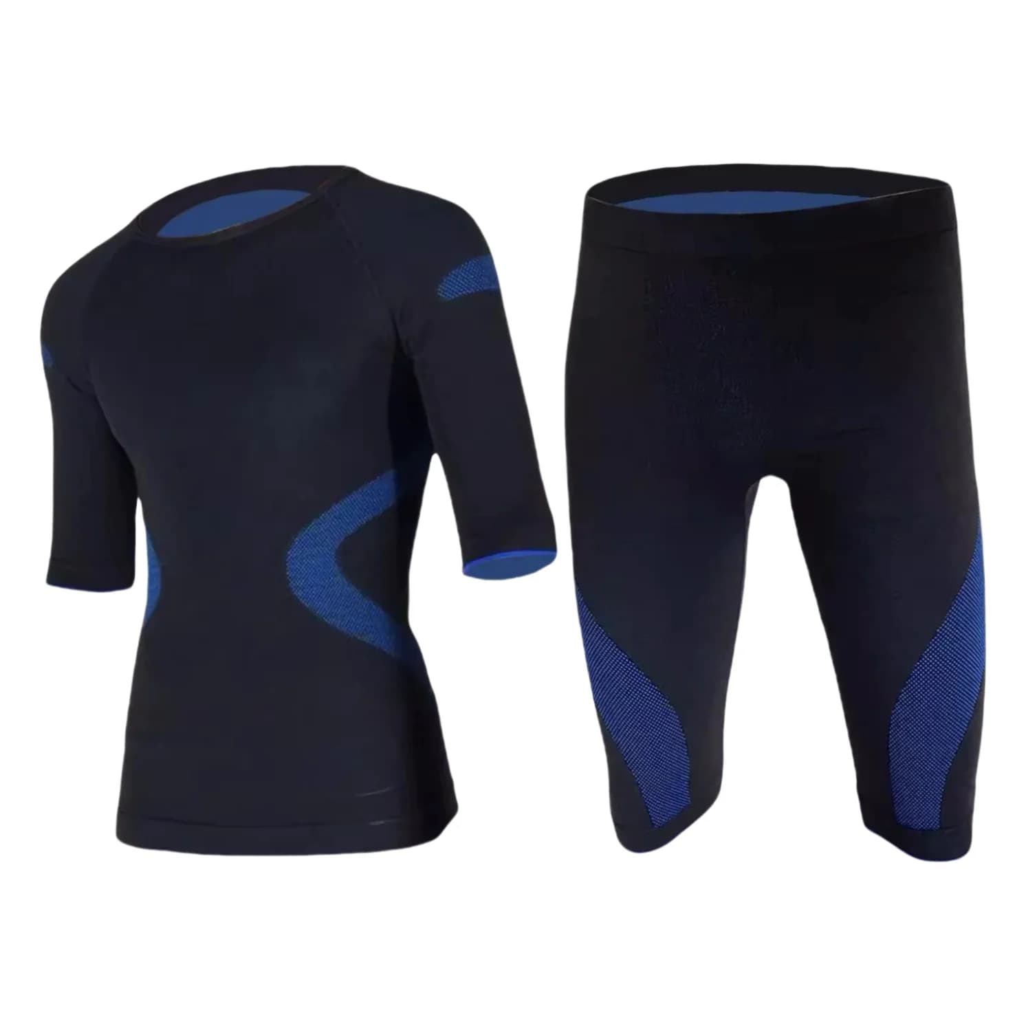 Combinaison d'entraînement ems bleue lyocell polypropylène polyamide élasthanne sous-vêtements ems g
