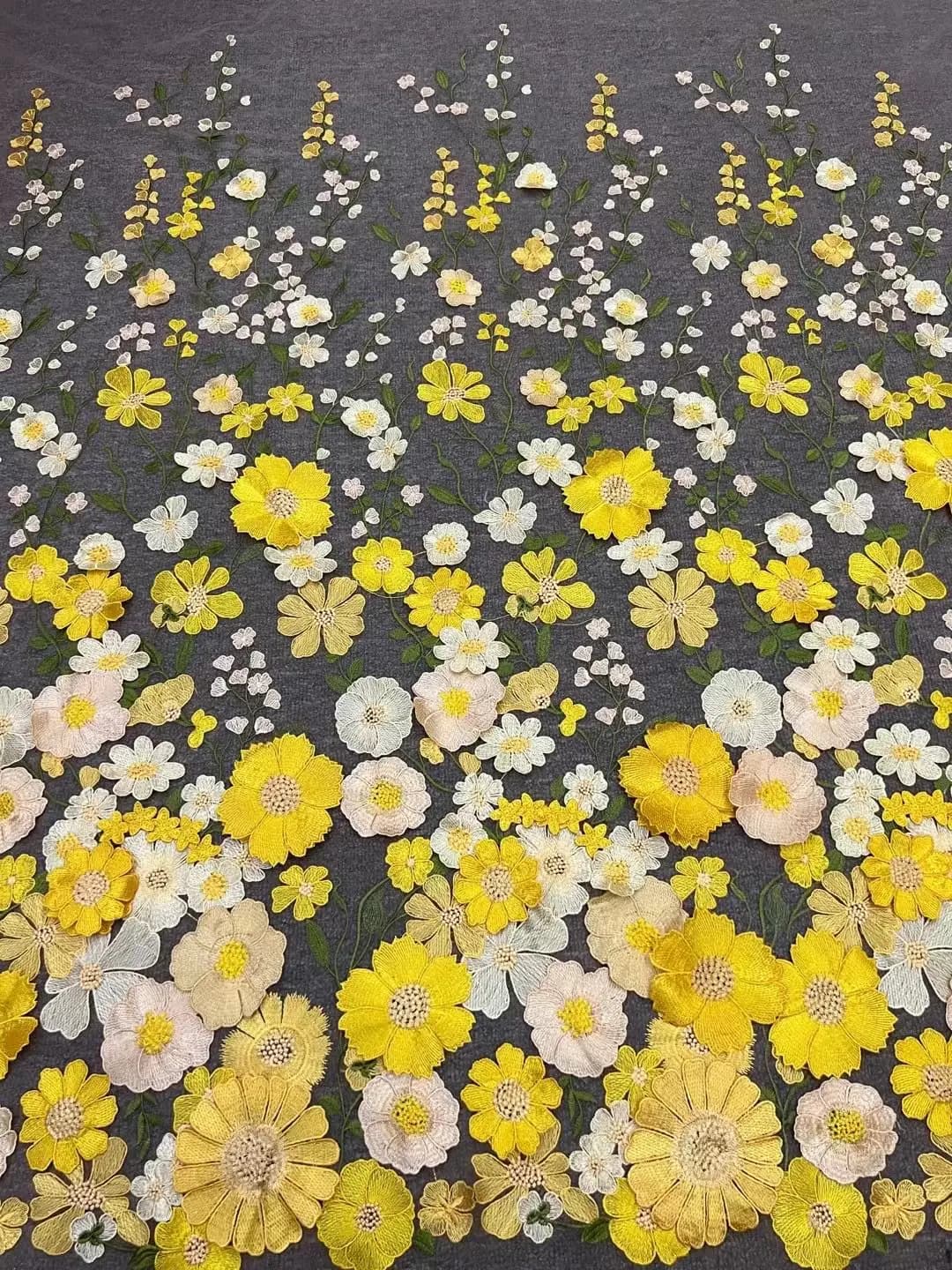 16 couleurs multicolore à la main 3D fleur dentelle tissu coloré robe de soirée dentelle tissu mode