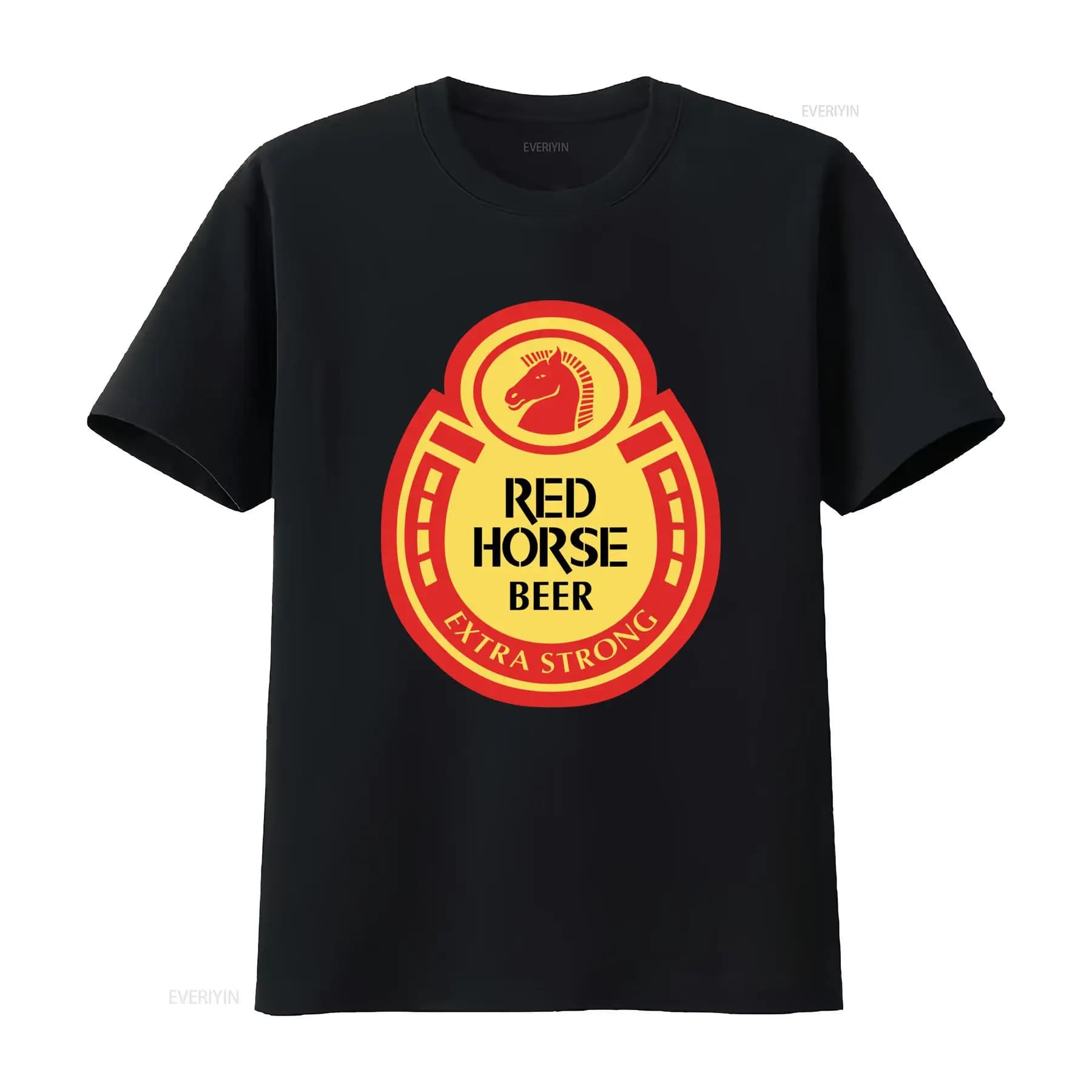 T-shirt de baseball drôle Red Horse Beer Extra Strong pour hommes et femmes, vintage, lavé, doux, po