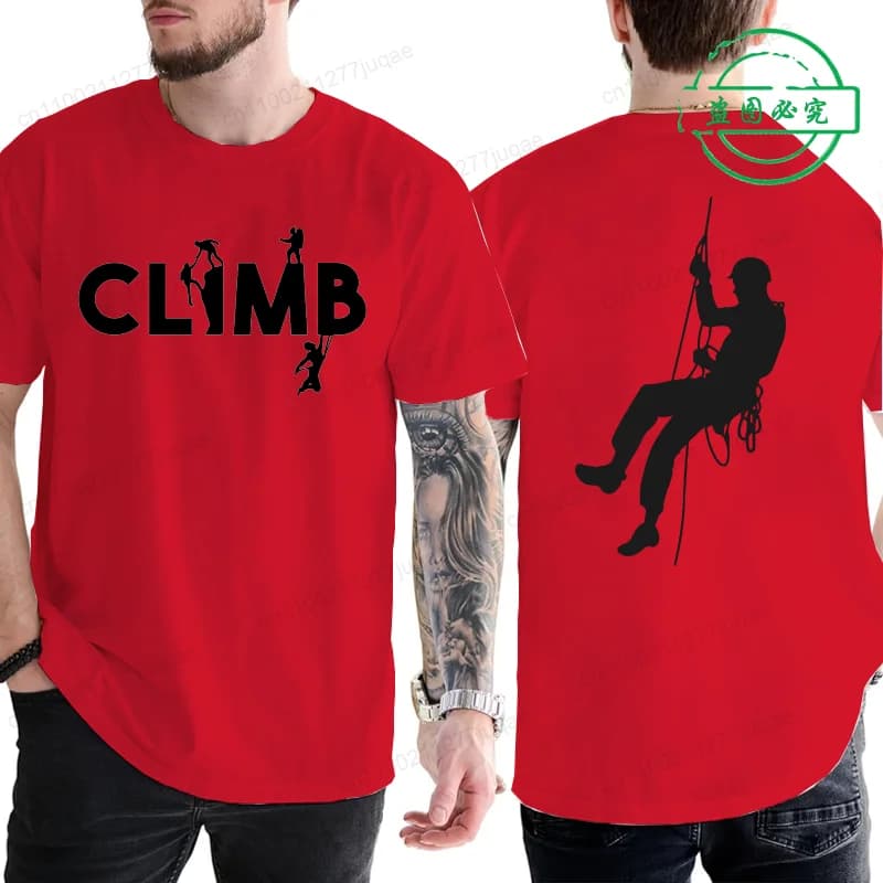 Vintage hommes T-Shirts hauts vêtements escalade Bouldering grimpeur escalade mèmes T-Shirt mâle fem