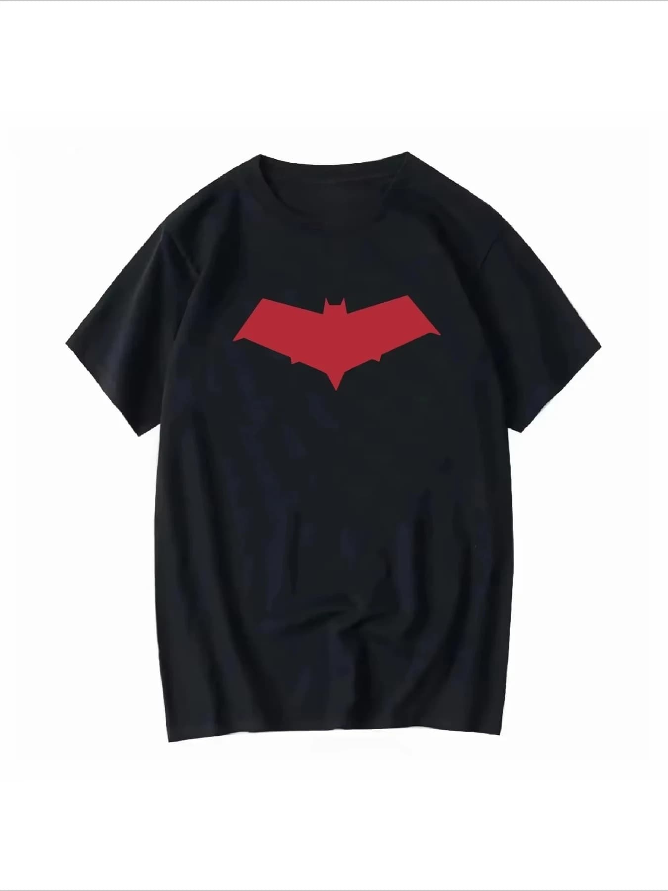 T-shirt graphique en coton avec le symbole du Capuchon Rouge Jason Todd, pour hommes et femmes, styl