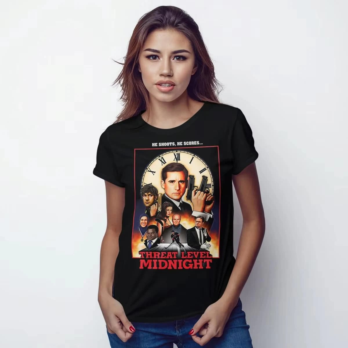 T-shirt The Office TV Threat Level Midnight, T-shirt d'été ample et respirant pour hommes et femmes