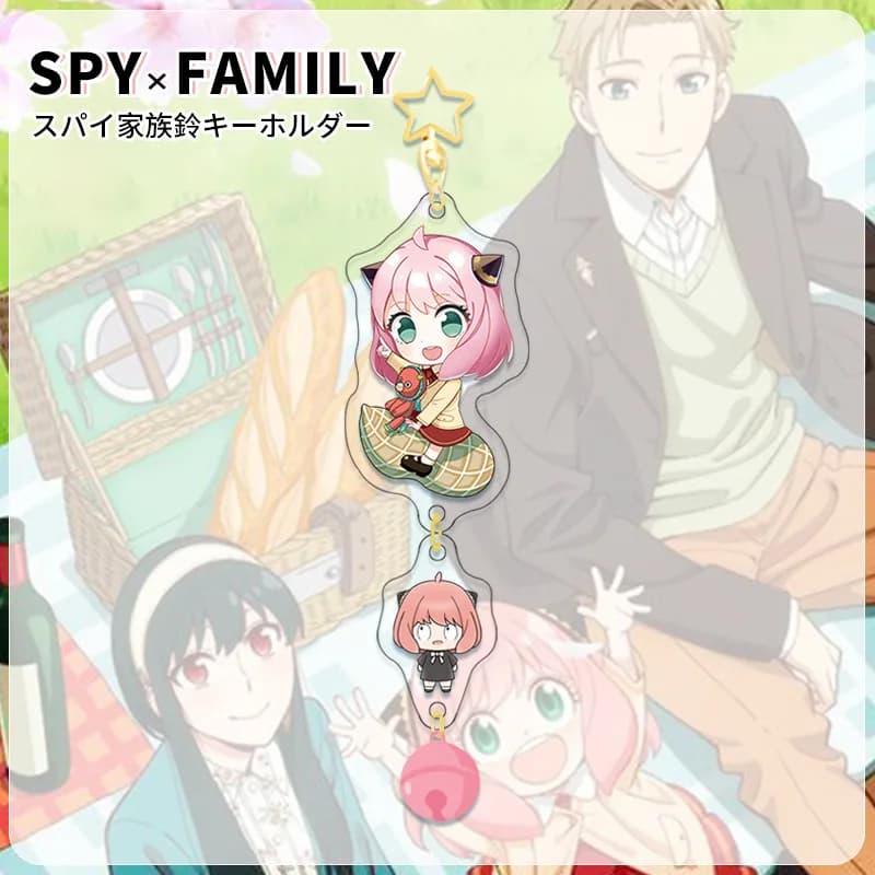 Porte-clés en acrylique Spy x Family Golden Star, accessoire d'anime, pendentif clochette coloré, br