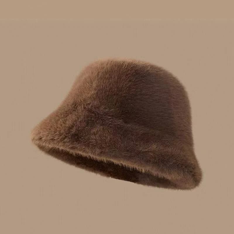 Chapeau de pêcheur en fourrure moelleuse pour femmes, casquette de Protection des oreilles en peluch