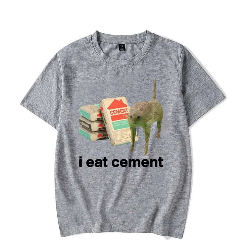 Je mange du ciment chat malte drôle Meme t-shirt pour hommes femmes mode décontracté à manches court
