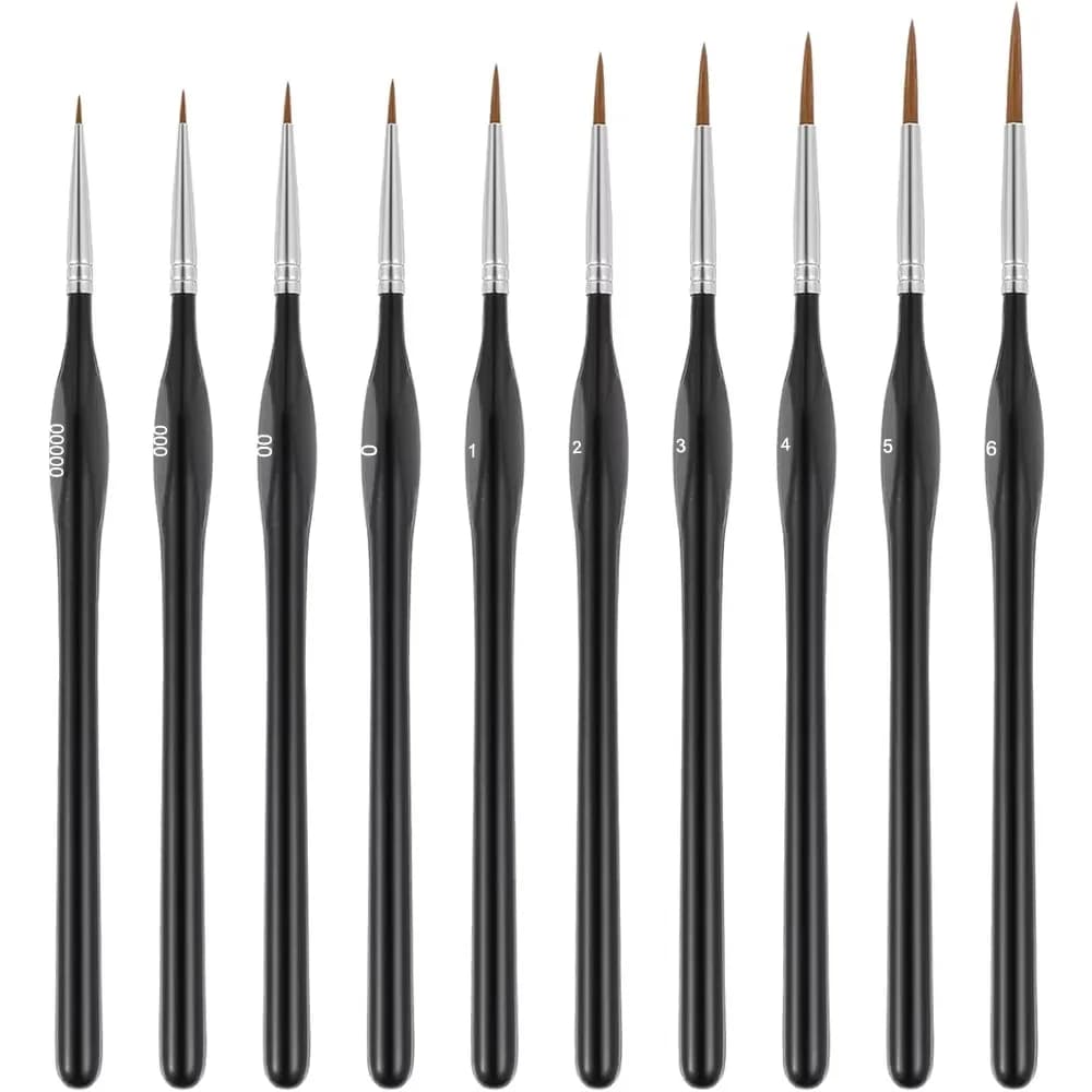 Kit de 10 pinceaux de précision pour peinture miniature, ensemble de mini-pinceaux pour acrylique, a