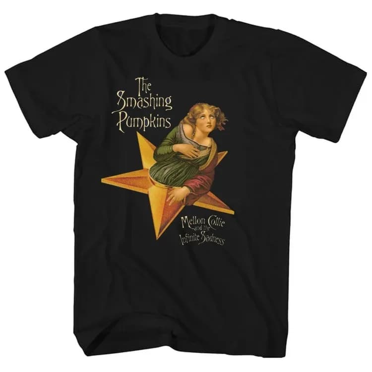 T-shirt imprimé Smashing Pumpkins pour femmes et hommes, style streetwear Y2K, merchandising rock, m