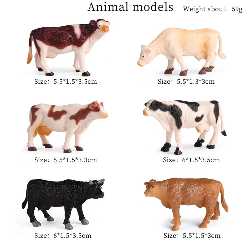 Oenux ferme animaux corrida buffle Zebu bétail veau taureau boeuf volaille figurines Collection soli