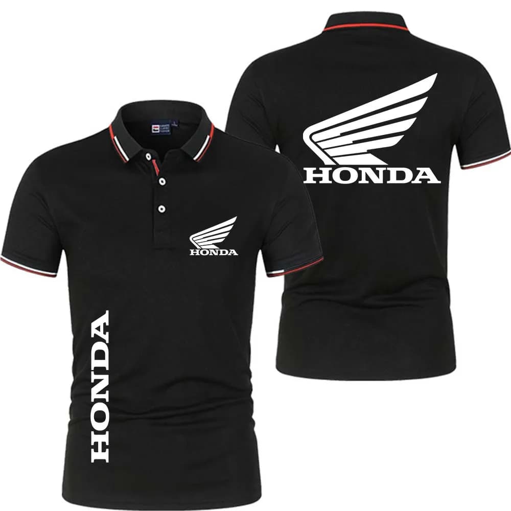 Honda moto course équipe compétition hommes bouton col chemise été à manches courtes décontracté 202