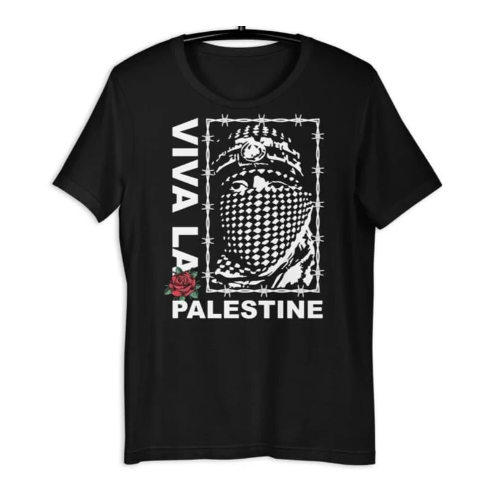 Palestine unisexe noir T-shirt Gaza T-shirt personnage graphique imprimé T-shirt Slogan imprimé t-sh