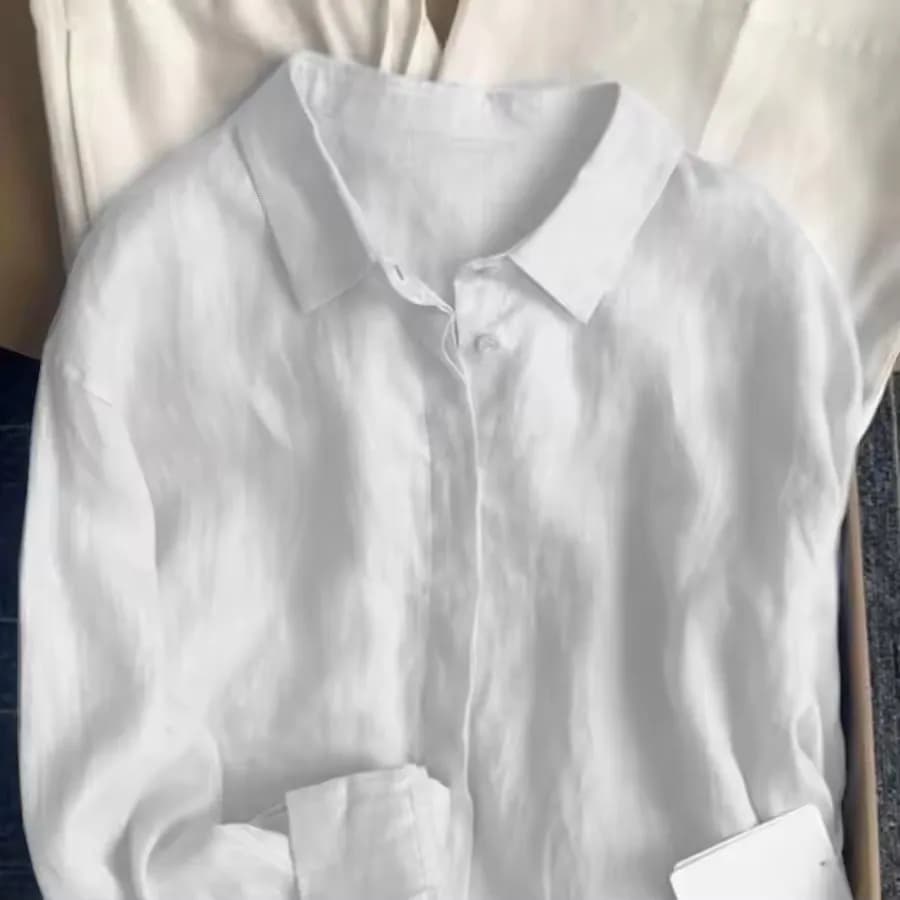 Chemise en coton et lin pour femme, légère et ample, à manches longues, protection solaire, décontra