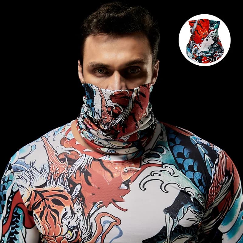 T-shirt de Compression avec écharpe magique, serré, Fitness, cyclisme, chemise pour hommes, sport en