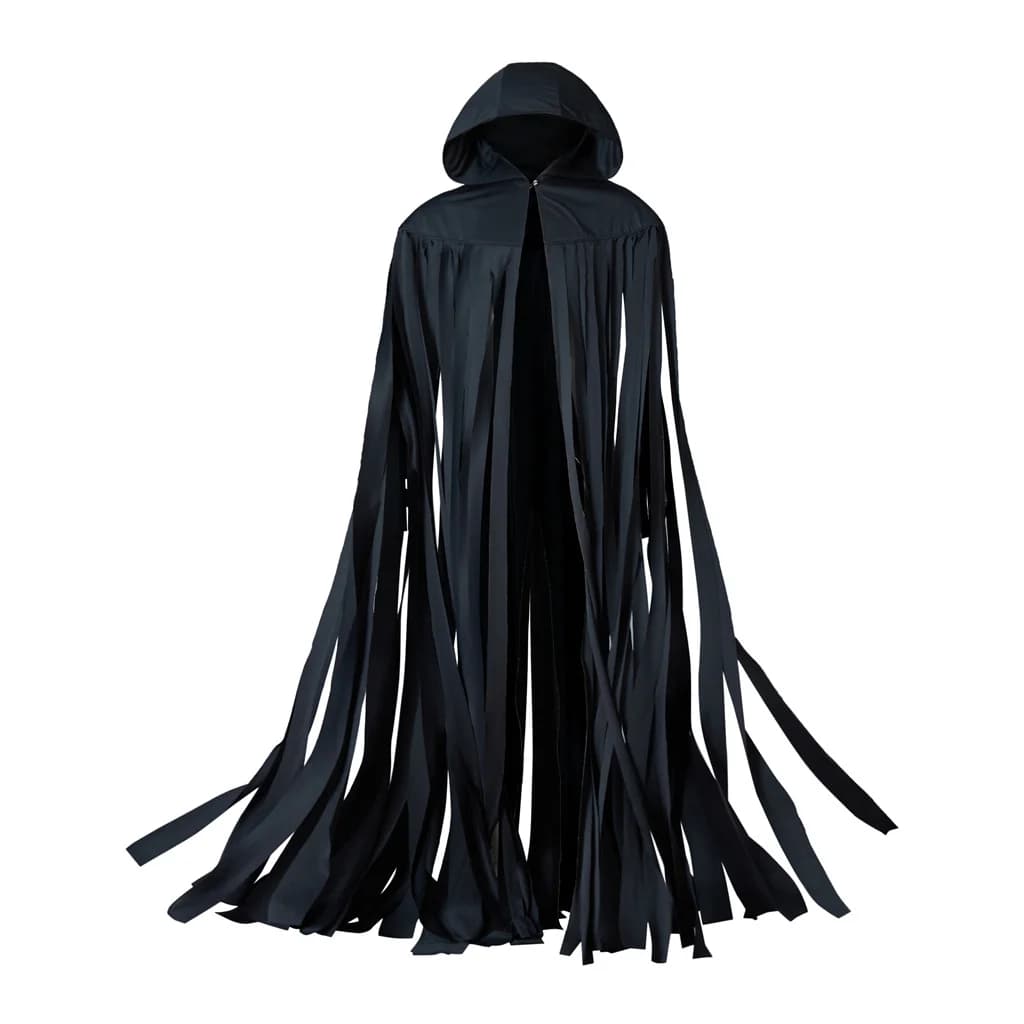 Costume de cosplay Mistborn à capuche noir pour adultes, hommes, femmes, unisexe, gothique, avec des