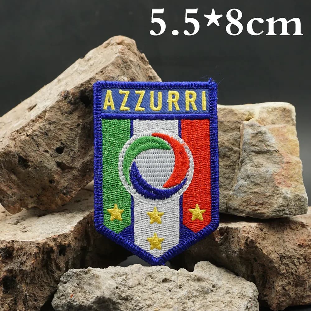 Azzurri-Patchs de broderie DulBroderie pour sacs à dos et vêtements, accessoires militaires avec cro