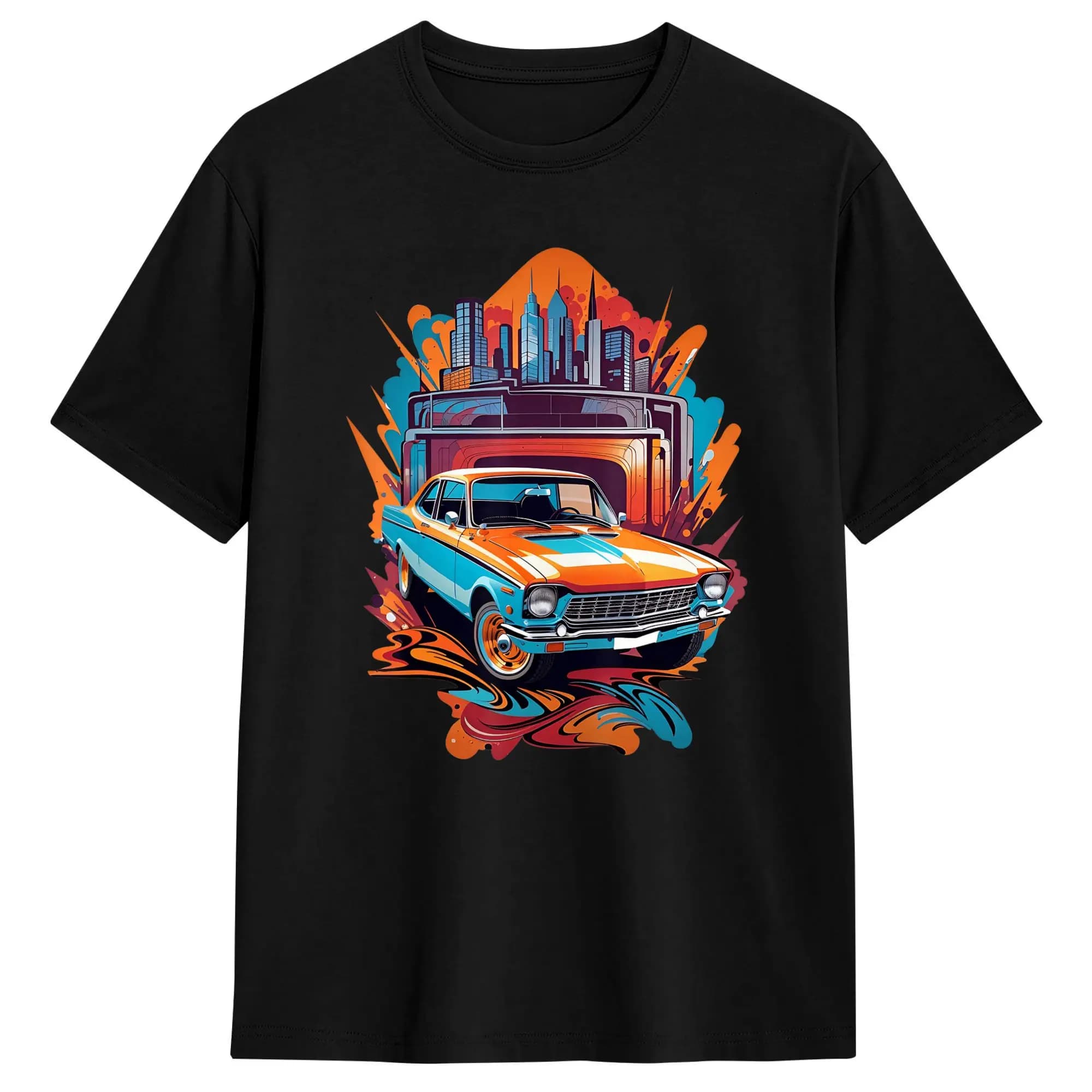 T-shirt pour hommes, voitures classiques, voitures anciennes, vintage, loisirs, 100% coton, manches 
