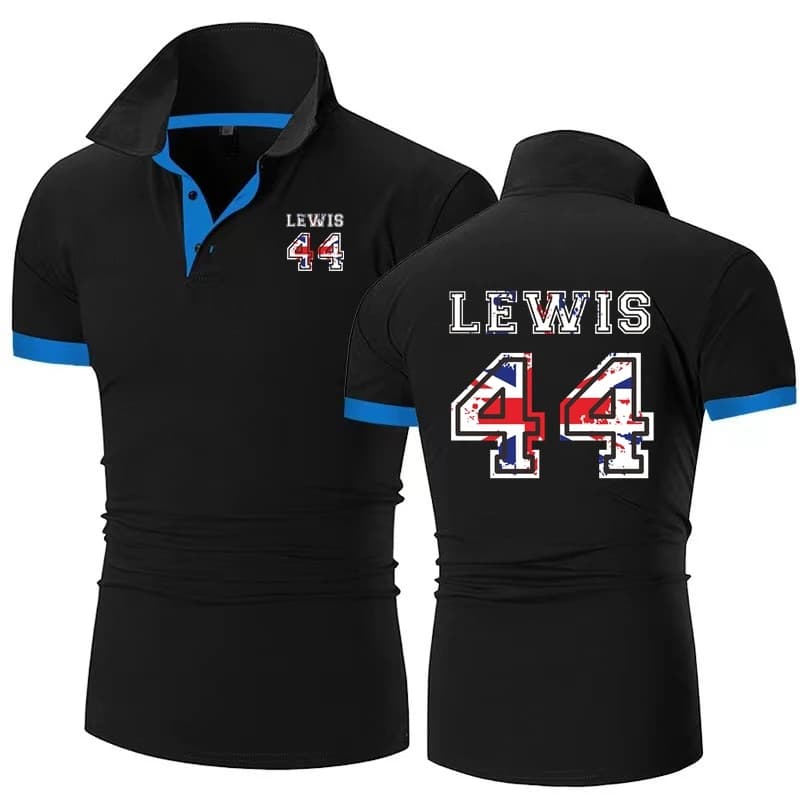 Lewis Hamilton 44 Polo Hommes Manches Courtes Polos Chemises Lewis Hamilton Homme F1 Y-Polo LH-407