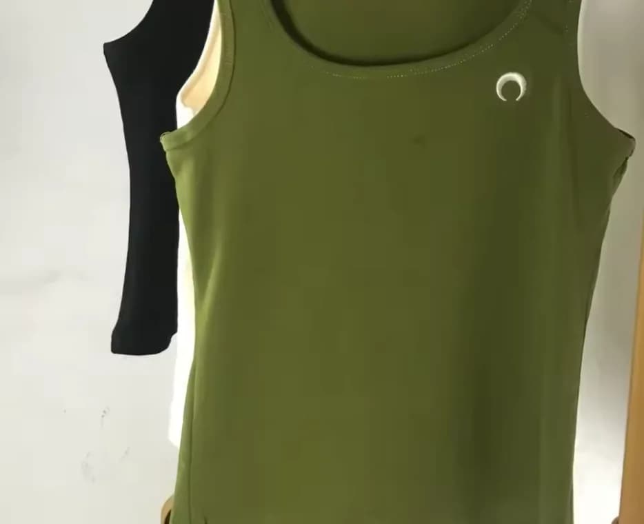 Débardeur brodé motif lune pour femme, style coréen, décontracté, classique, coupe ajustée élastique