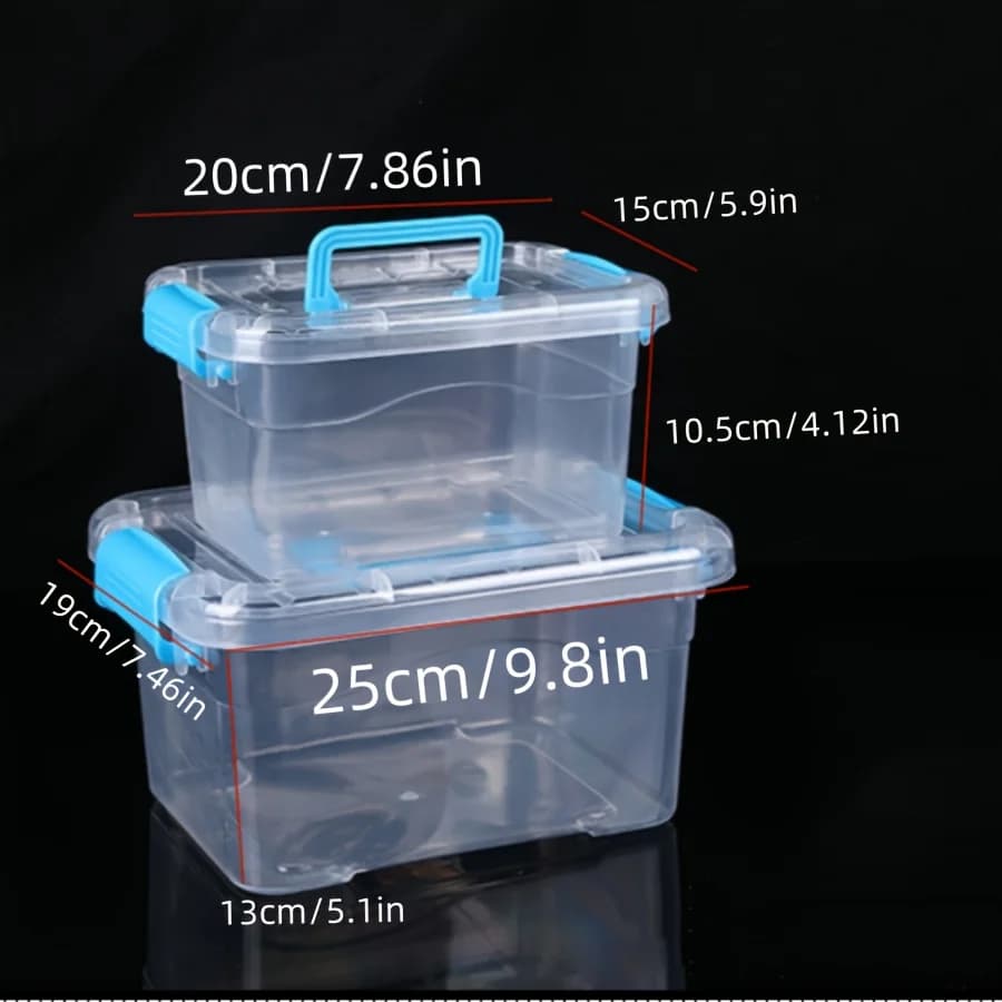 Boîte de rangement en plastique de grande boîte de groupe de 2 pièces boîte de rangement multifoncti