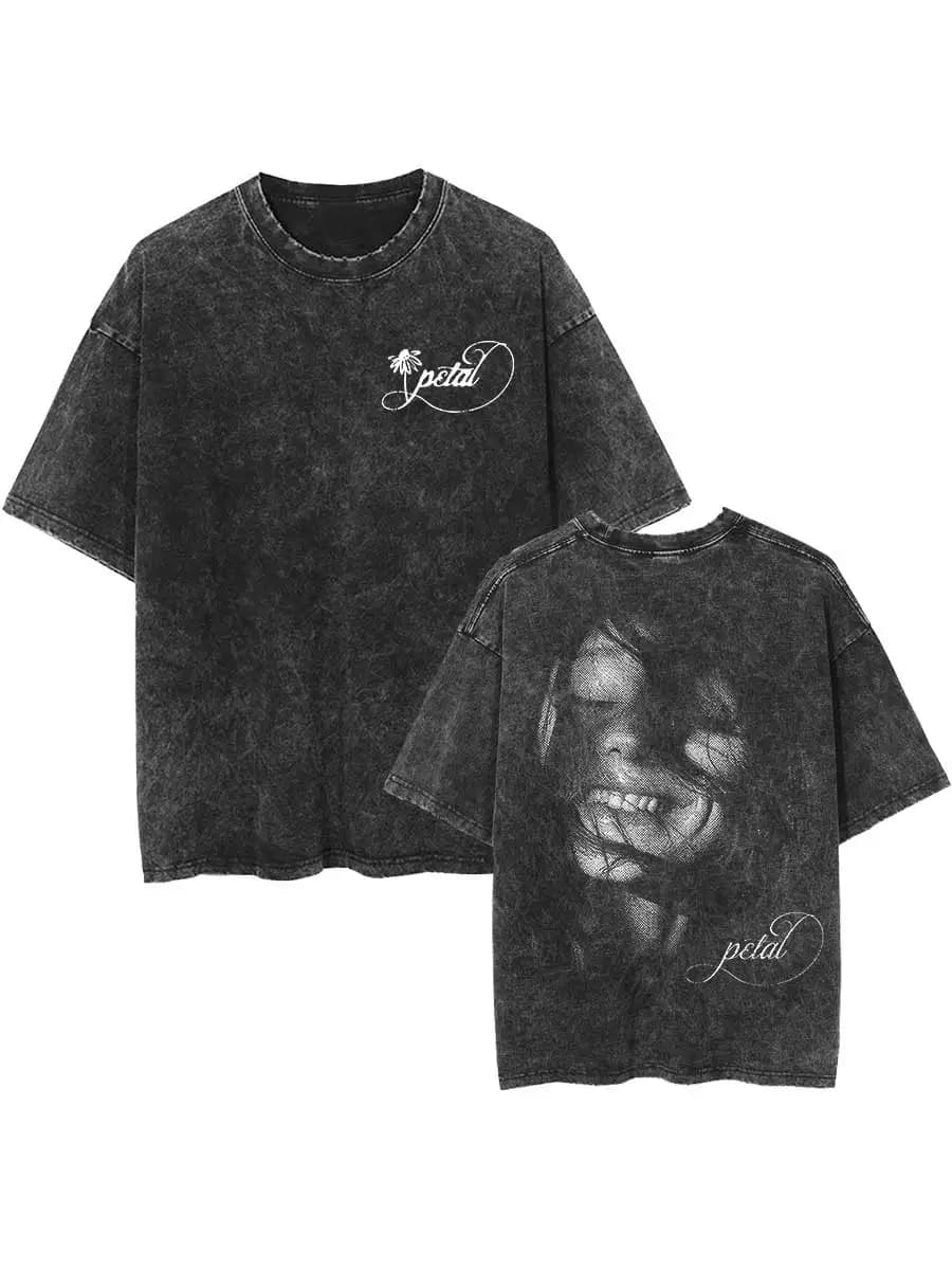 T-shirt Ariana Grande Petal AG3 Vintage Délavé Esthétique Streetwear Unisexe Oversize Coton Graphiqu