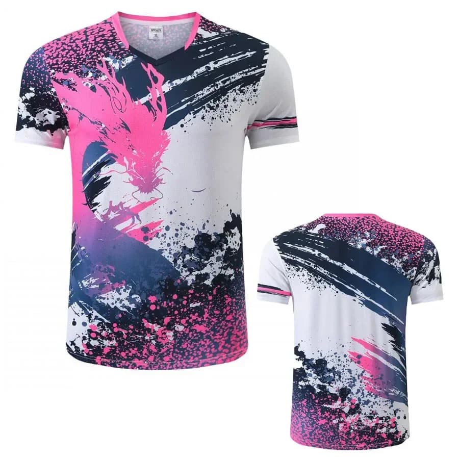 Chemises de tennis de table pour hommes, femmes et enfants, t-shirt de ping-pong, vêtements de tenni