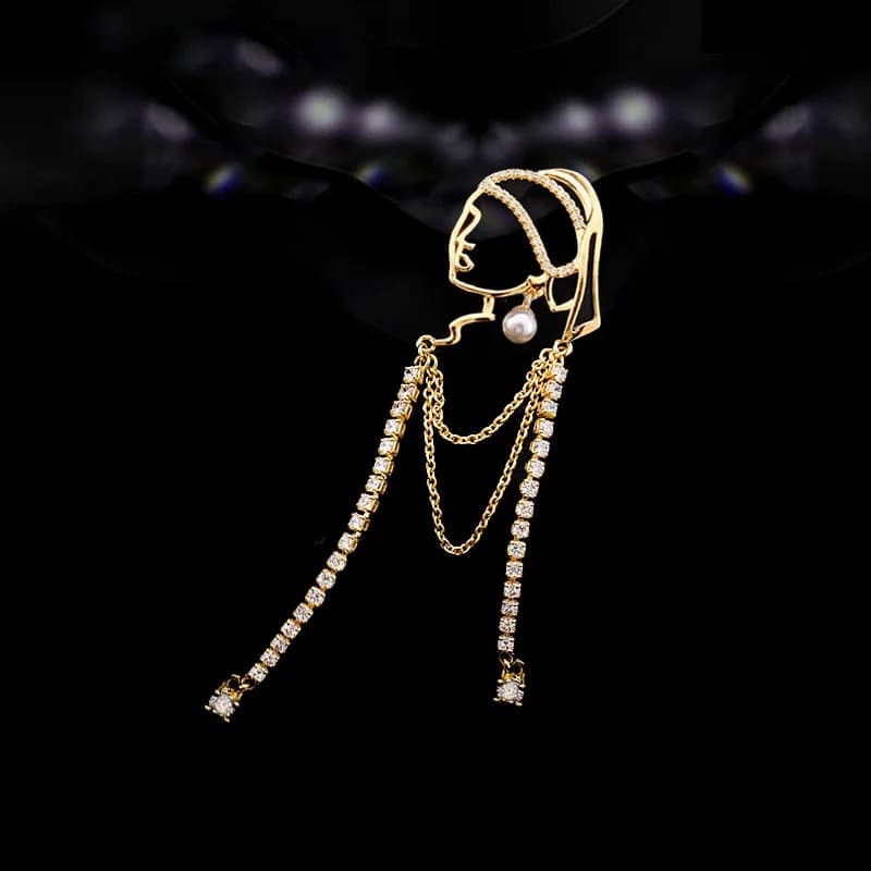 Nouveau créatif plein Zircon gland fille portant des boucles d'oreilles en perles broche pour les fe
