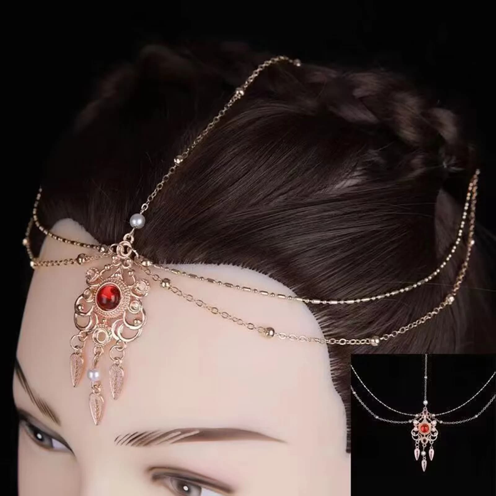 Serre-tête style bohème, chaîne de front en strass scintillants de luxe léger, bijoux tendance, acce