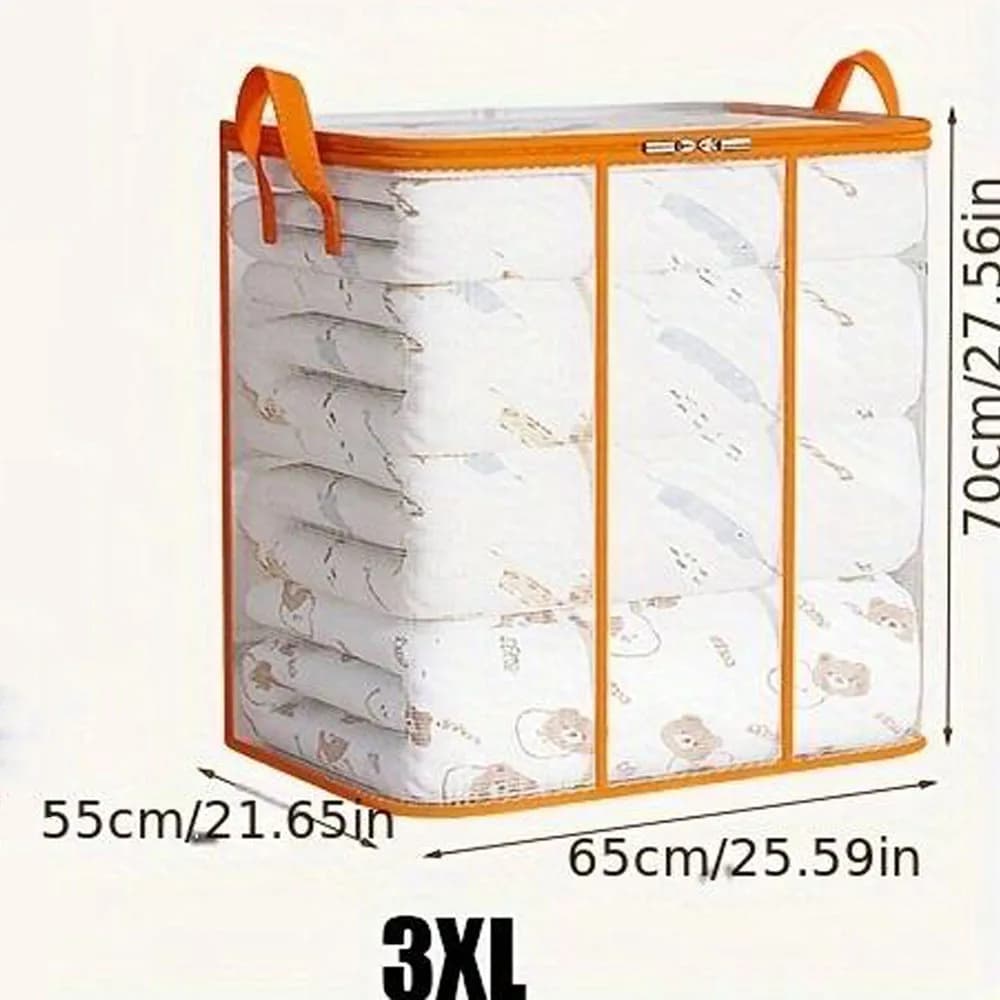 Sac de rangement transparent pour vêtements, sac de rangement en plastique pour couvertures, sac de 