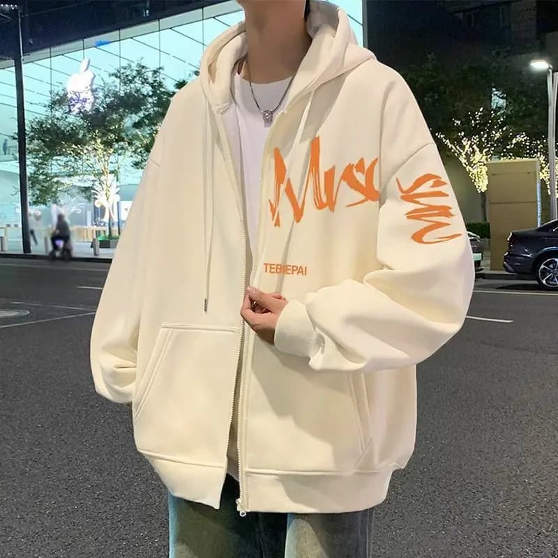 Sweat-shirts à capuche imprimés surdimensionnés pour hommes, veste à capuche décontractée ample, cou