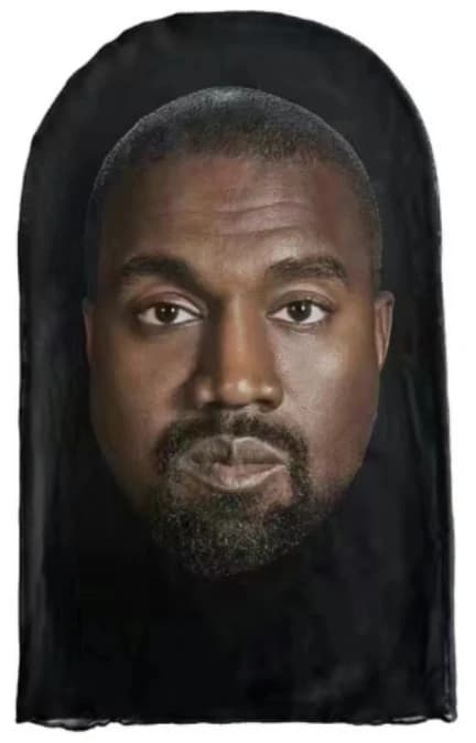 Simulation de capuche d'horreur, masque facial complet en maille visuelle, masques de Cosplay Kanye 