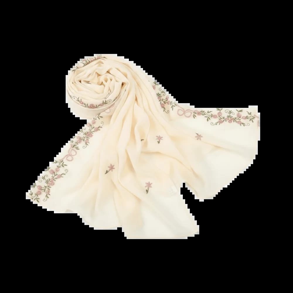 Accessoires vestimentaires : Foulard uni à motif floral, en maille fine, style ethnique, longue écha