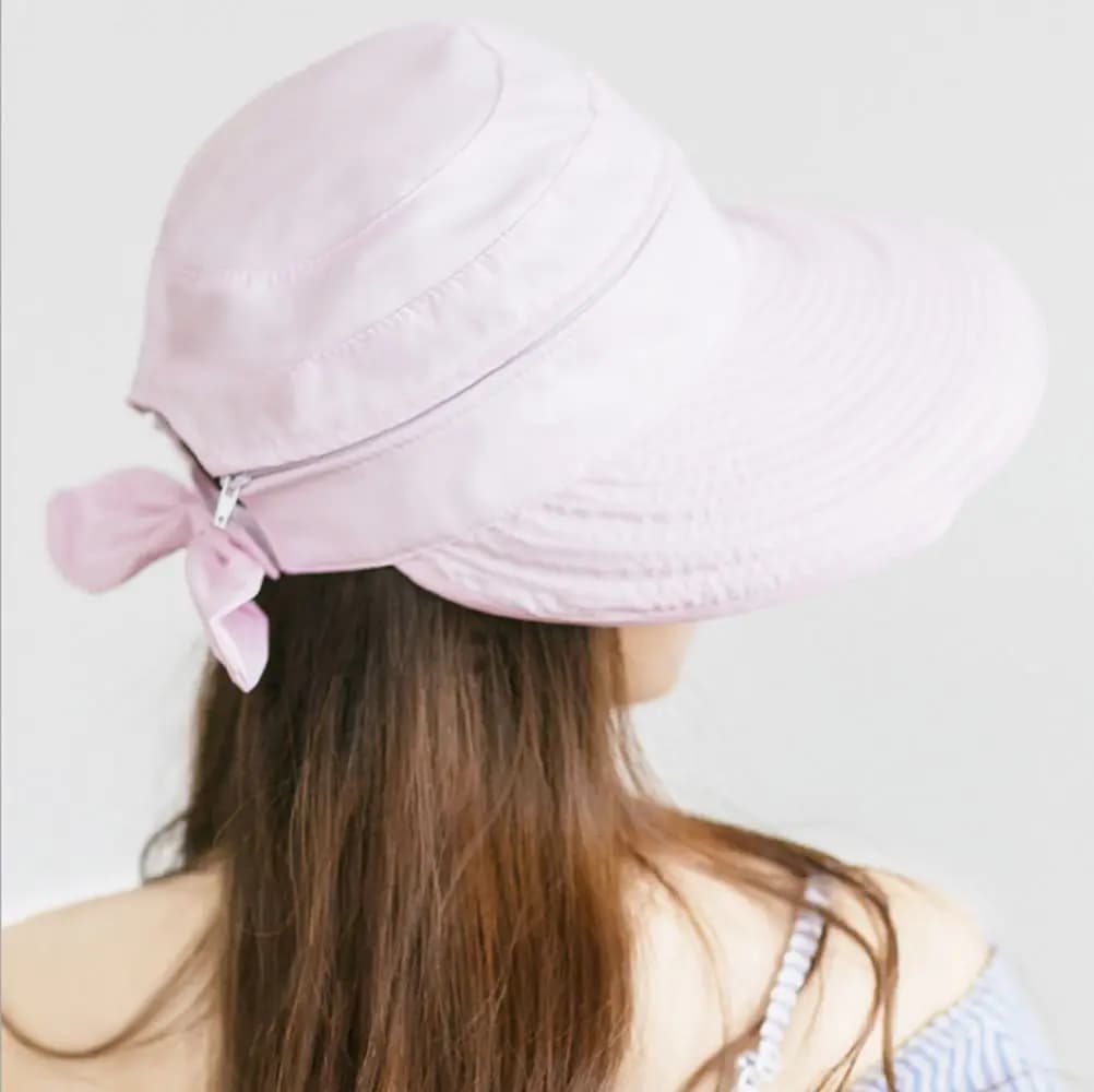 Casquette d'extérieur à visière pliable à large bord pour femmes, chapeau de soleil de plage anti-UV