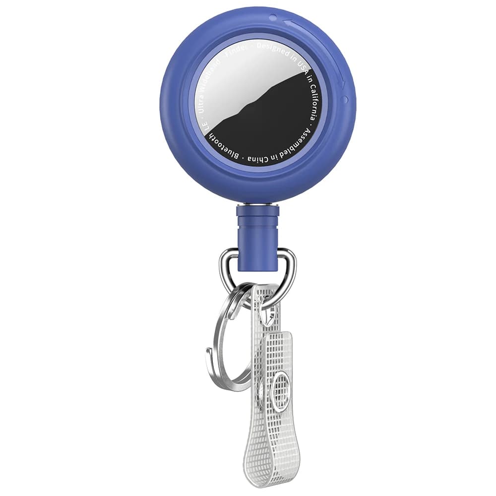 Support AirTag avec clip dorsal, cordon rétractable et clip rotatif, porte-badge de poche compatible