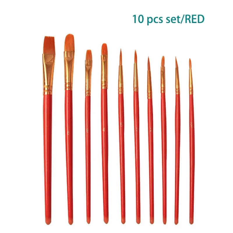 Ensemble de 10 pièces de poils en Nylon pour enfants, pinceaux de peinture pour artistes, ligne de c