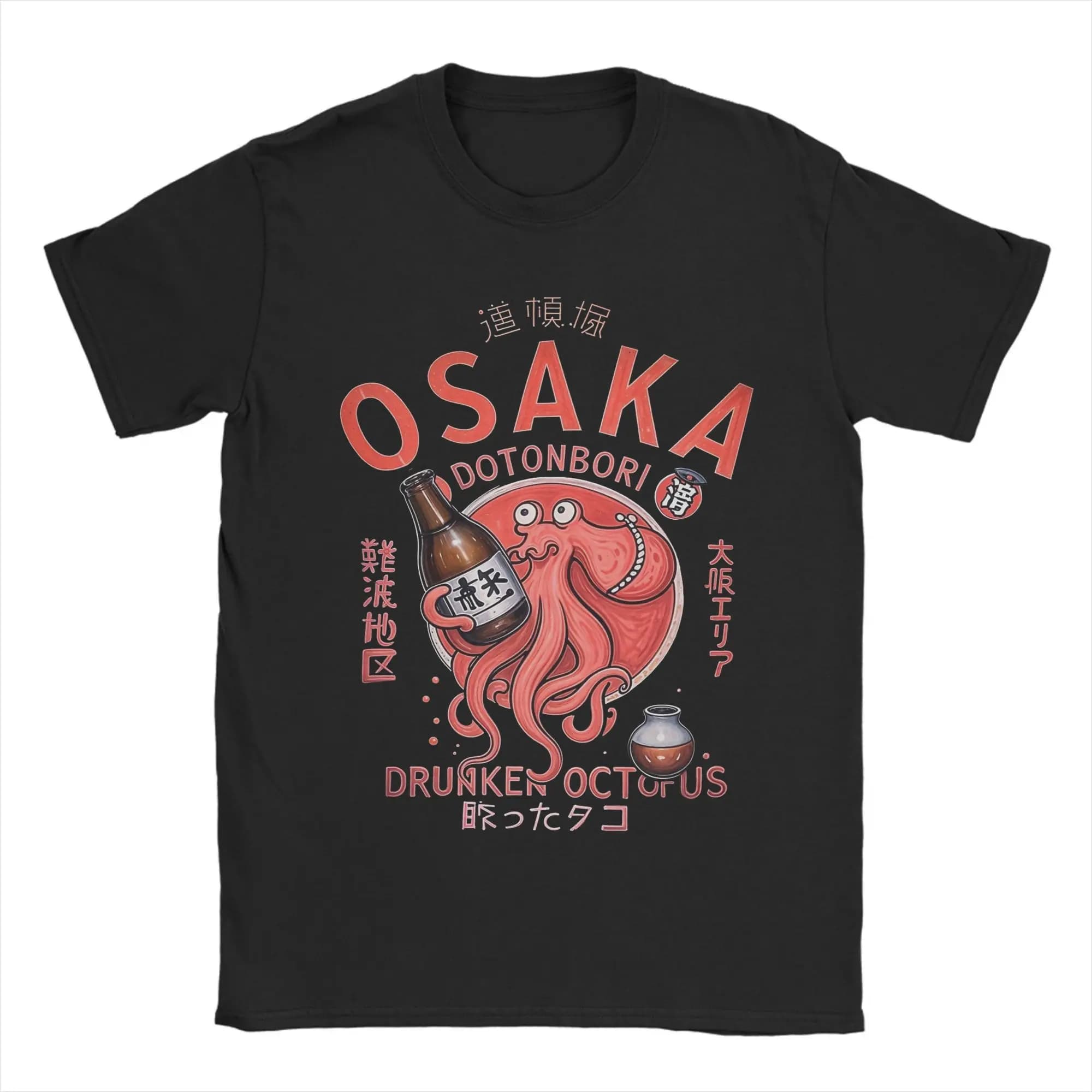 Osaka Dotonbori poulpe ivre T-Shirt hommes coton drôle T-Shirt col rond T-Shirt à manches courtes ha