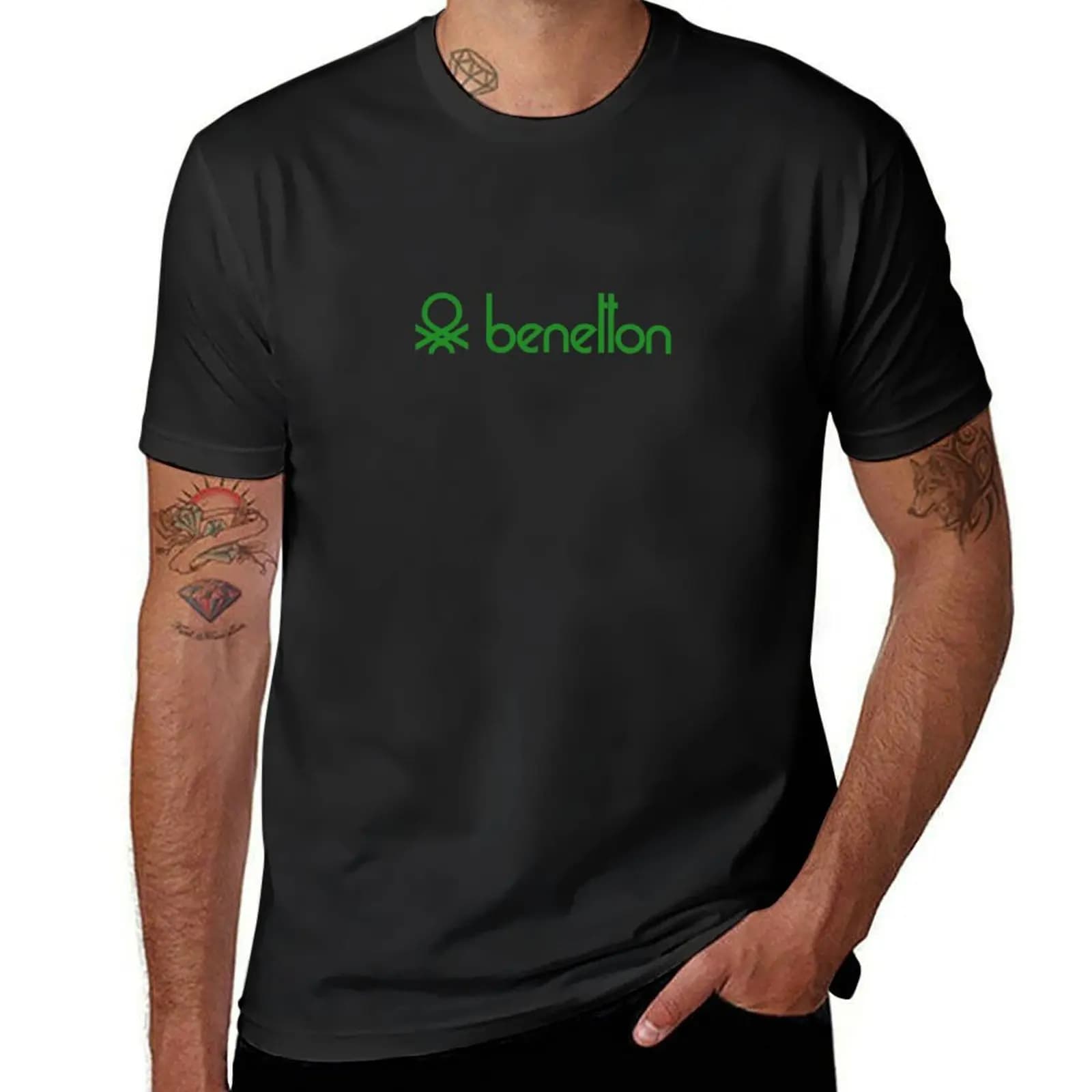 T-Shirt vintage uni Benetton pour homme, vêtement surdimensionné, blanc