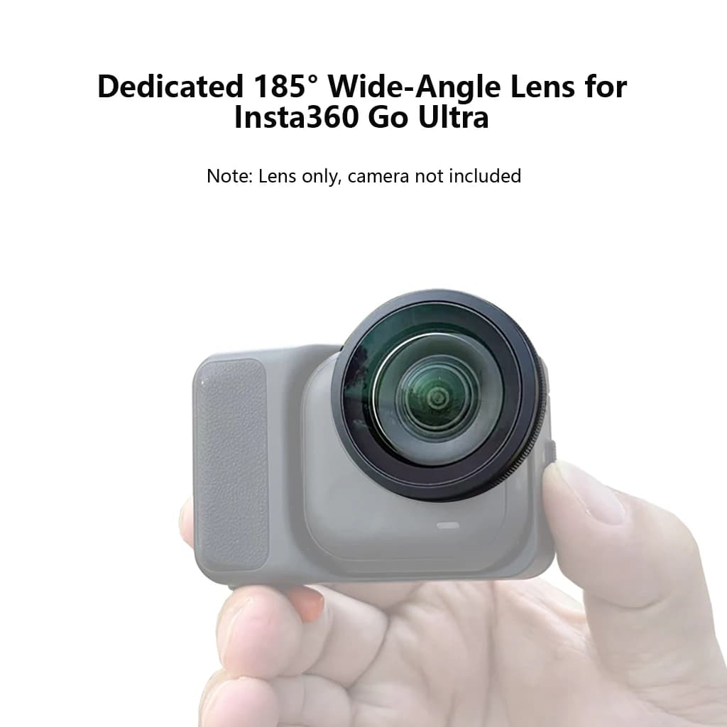 BGNing pour Insta360 GO Ultra 185 ° Objectif grand angle pour caméra d'action, objectif en verre H
