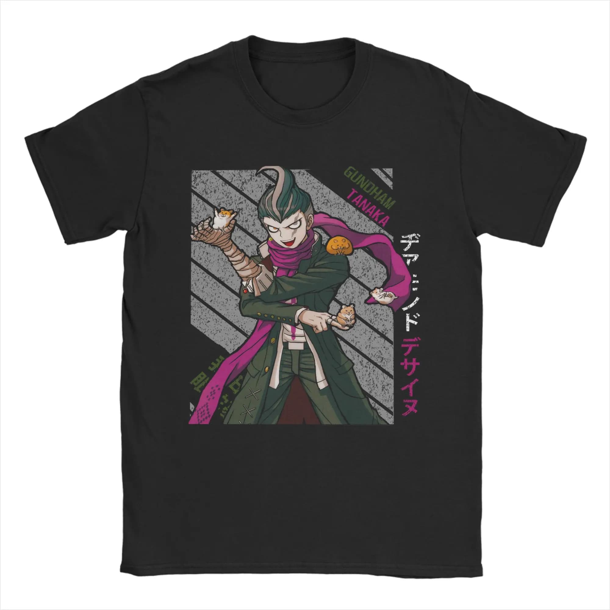 Hommes Gundham Tanaka Super Danganronpa t-shirts jeu 100% couverture en coton décontracté à manches 