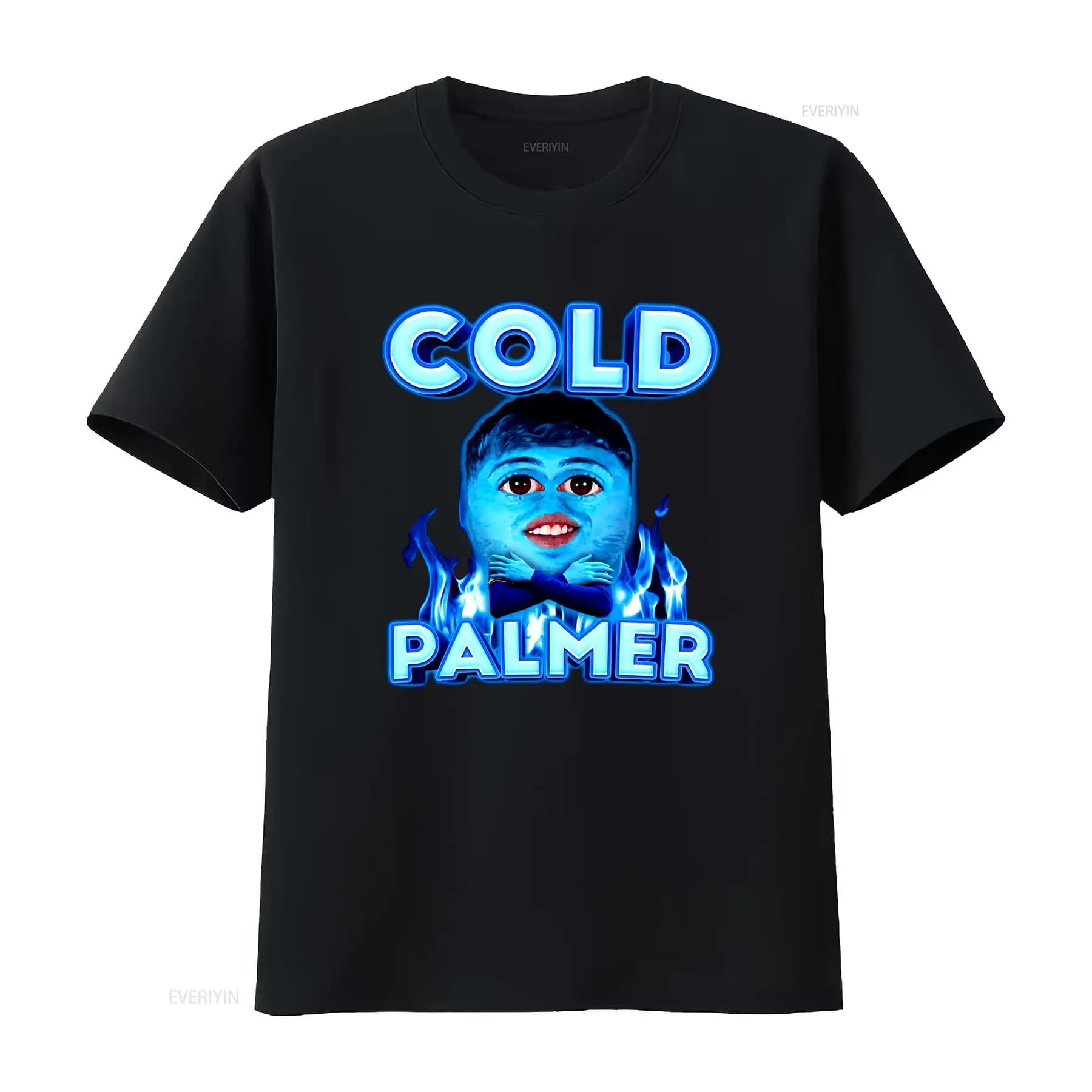 Cold Palmer Cole M T-shirt en coton Fun Meme vintage Graphique délavé Polyvalent Casual Confortable 
