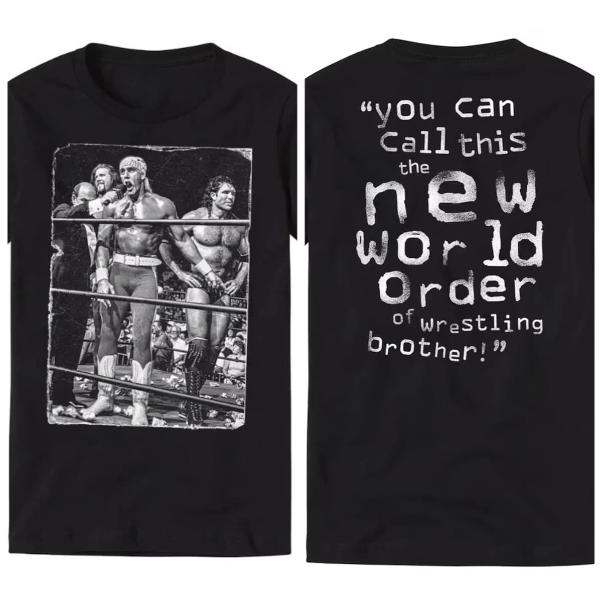 Nouveau nWo le troisième homme 100% coton chemise homme surdimensionné noir imprimé graphiques chemi