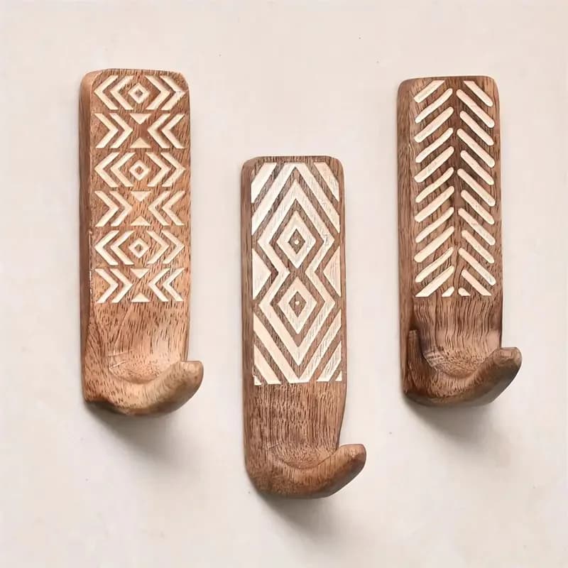 Crochets en bois massif, porte d'entrée vintage, cintre pour vêtements, crochet de rangement pour vê