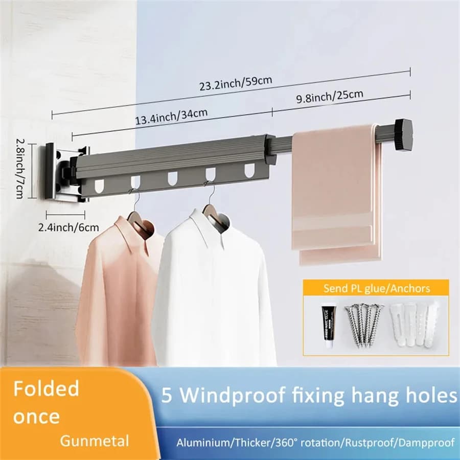 Cintre extensible pour vêtements, support de séchage en tissu rétractable d'intérieur, gain de place