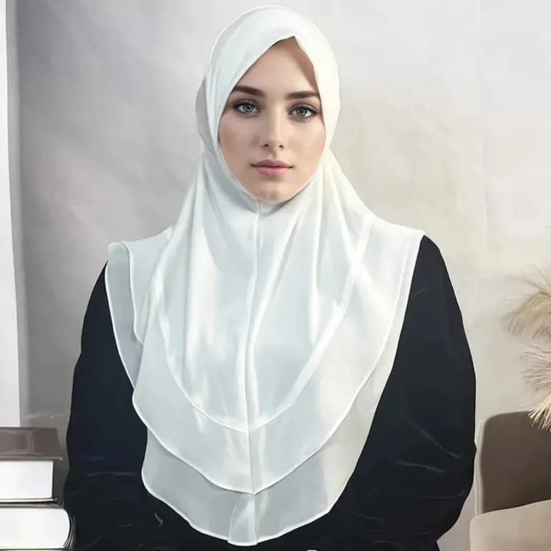 Hijabs pour femmes écharpe Hijab instantanée Shaw Khimar 2 couches court dentelle Turban modeste pri